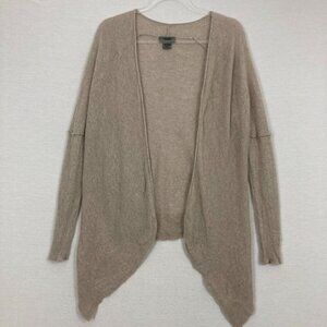 Premise Cashmere Light Brown Open Front 100% Cashmere Cardigan Medium Lagenlook